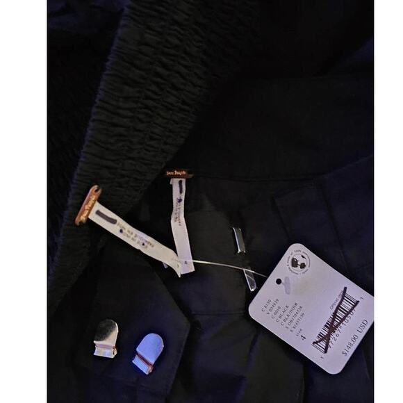 New FREE PEOPLE Minnie Set $148 SIZE 4 Black LONGLINE WIDE-LEG SHORTS - Picture 5 of 5